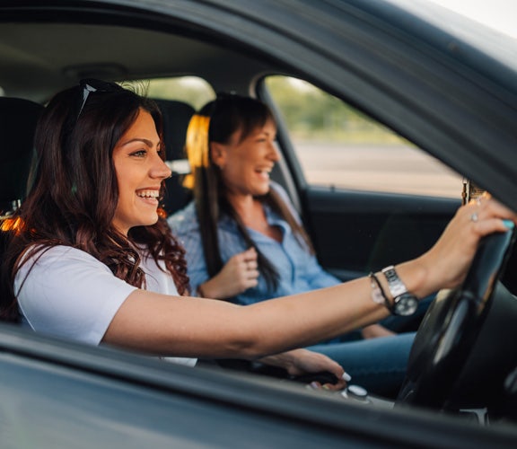 driving with smiling face